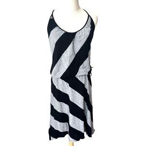 Splendid grey and black spaghetti strap blouson dress